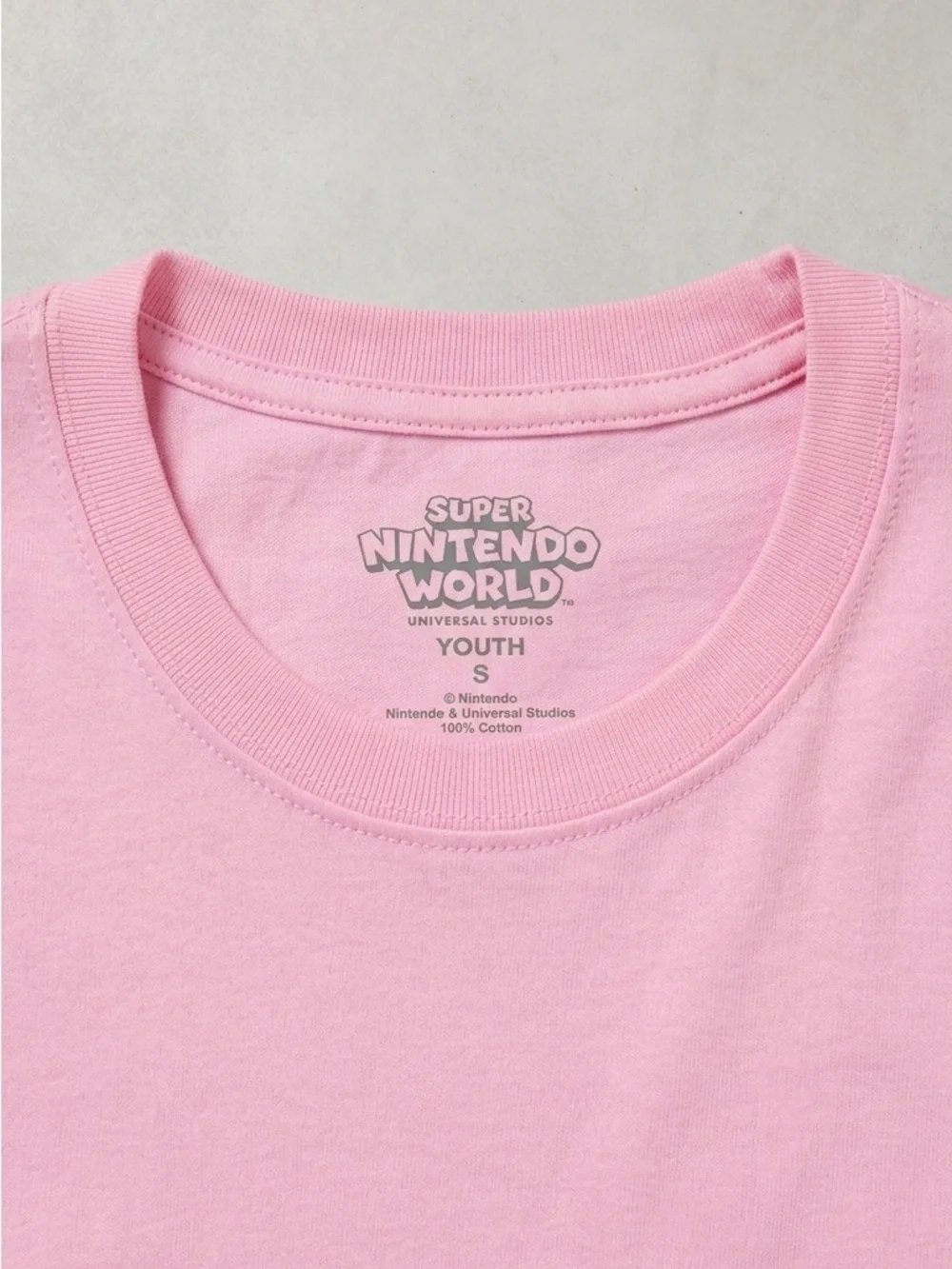 Nintendo Pink Peach Crest Kids Short Sleeve Tee